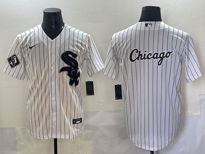 Men 2025 Chicago White Sox Blank White Stripe Game Nike MLB Jersey style 10